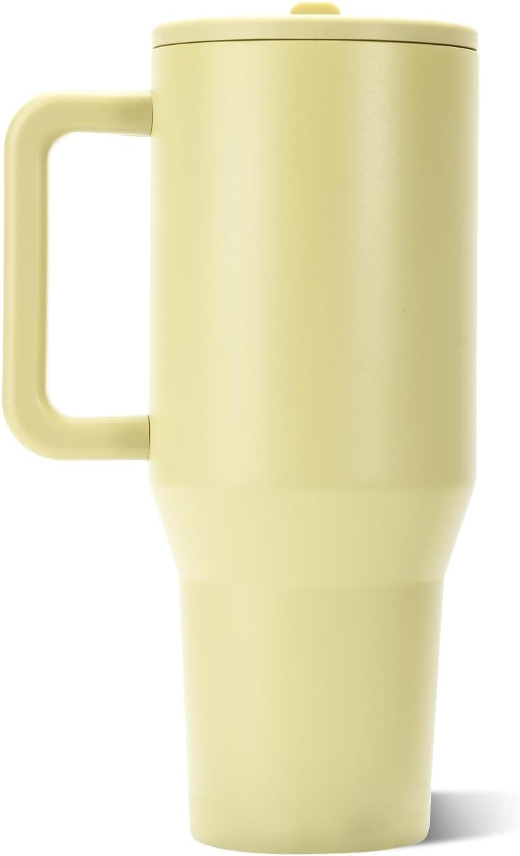 HydroJug Traveler 32oz, Insulated Tumbler with Handle & Straw, Pink Sand