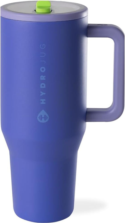 HydroJug Traveler 32oz, Insulated Tumbler with Handle & Straw, Pink Sand