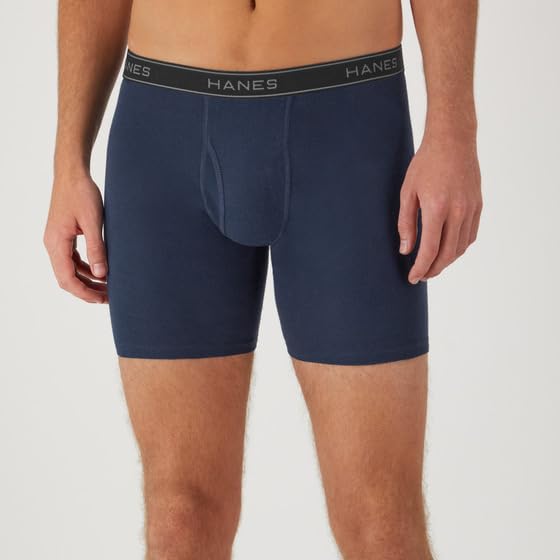 Hanes mens Underwear Boxer Briefs Pack, Cool & Breathable Cotton Moisture-wicking Underwear for Men, No Ride Up