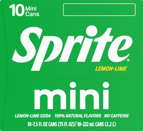Sprite Lemon-Lime Caffeine-Free Soda Soft Drink Cans, 12 fl oz, 12 Pack | Fridge pack, naturally flavored soft drink, carbonated