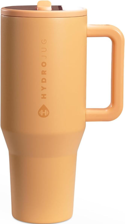 HydroJug Traveler 32oz, Insulated Tumbler with Handle & Straw, Pink Sand