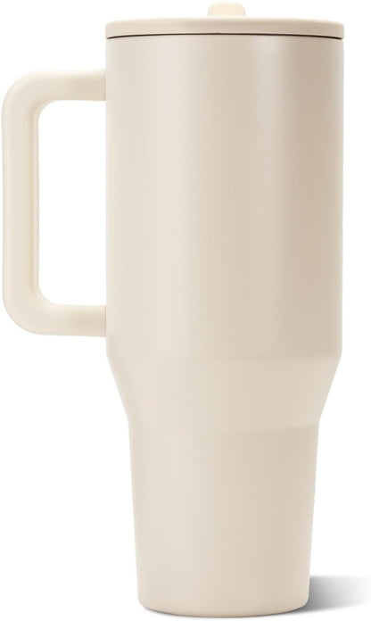 HydroJug Traveler 32oz, Insulated Tumbler with Handle & Straw, Pink Sand