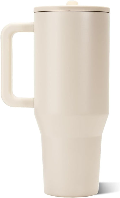 HydroJug Traveler 32oz, Insulated Tumbler with Handle & Straw, Pink Sand