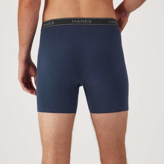 Hanes mens Underwear Boxer Briefs Pack, Cool & Breathable Cotton Moisture-wicking Underwear for Men, No Ride Up