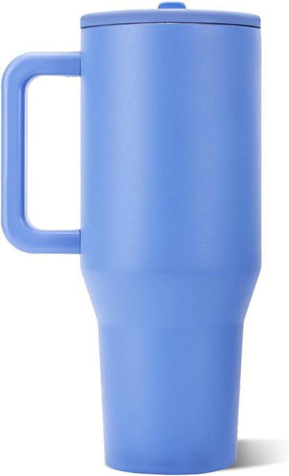 HydroJug Traveler 32oz, Insulated Tumbler with Handle & Straw, Pink Sand