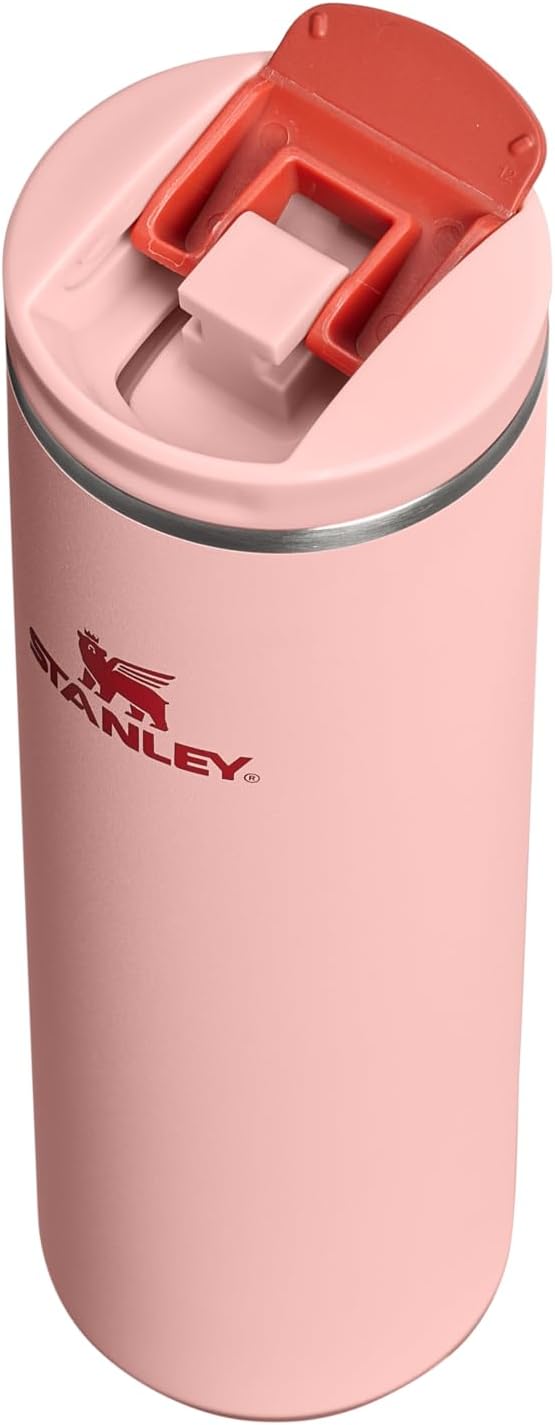 STANLEY Transit FlipTop Mug | Leakproof Coffee Travel Cup | Vacuum Insulated Stainless Steel | Stays Hot or Cold for Hours | BPA-Free | 16 oz | Peach Rose