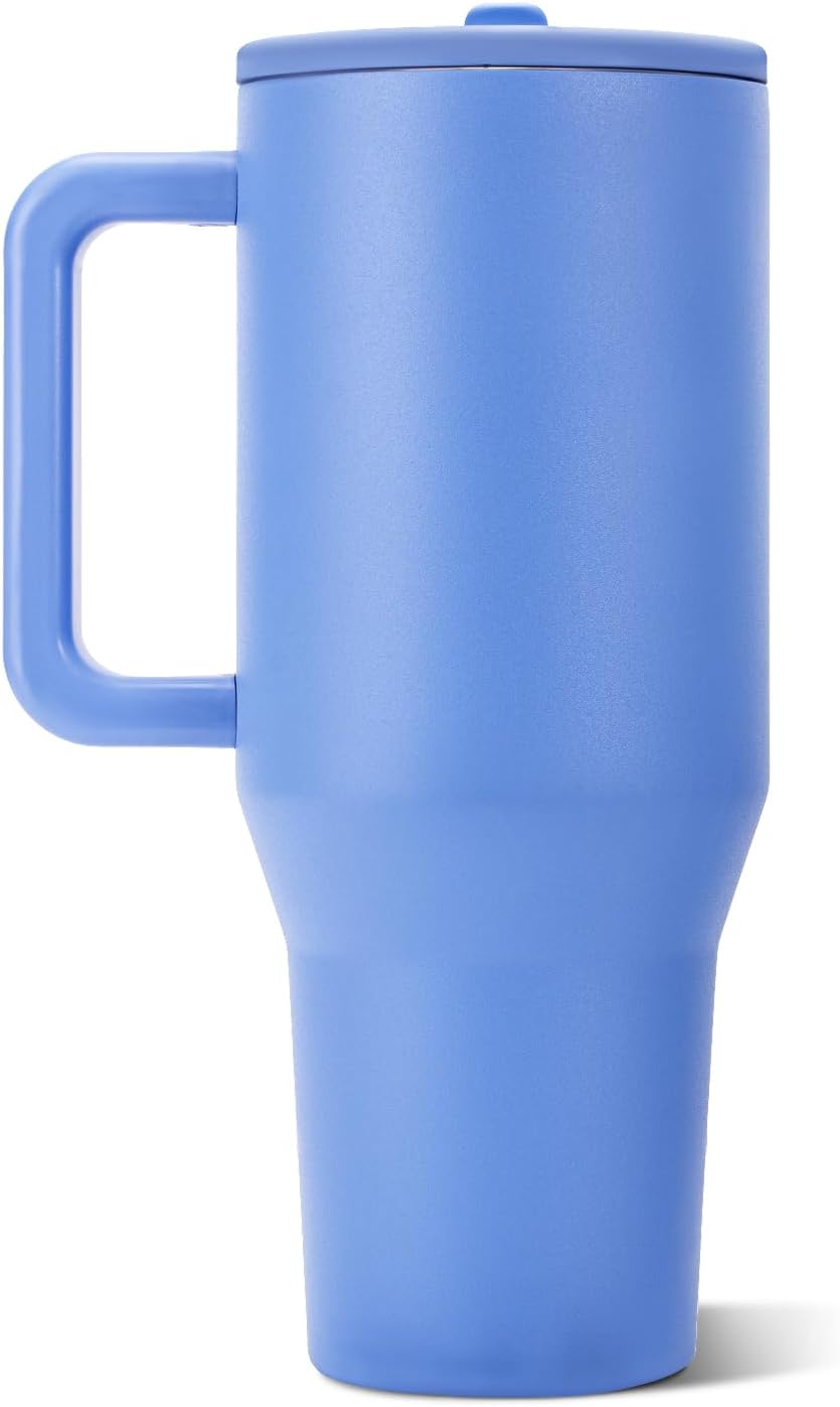 HydroJug Traveler 32oz, Insulated Tumbler with Handle & Straw, Pink Sand
