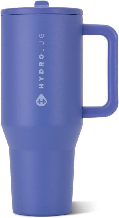 HydroJug Traveler 32oz, Insulated Tumbler with Handle & Straw, Pink Sand