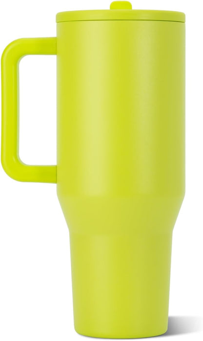 HydroJug Traveler 32oz, Insulated Tumbler with Handle & Straw, Pink Sand