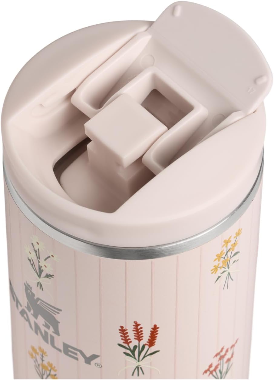 STANLEY Transit FlipTop Mug | Leakproof Coffee Travel Cup | Vacuum Insulated Stainless Steel | Stays Hot or Cold for Hours | BPA-Free | 16 oz | Peach Rose