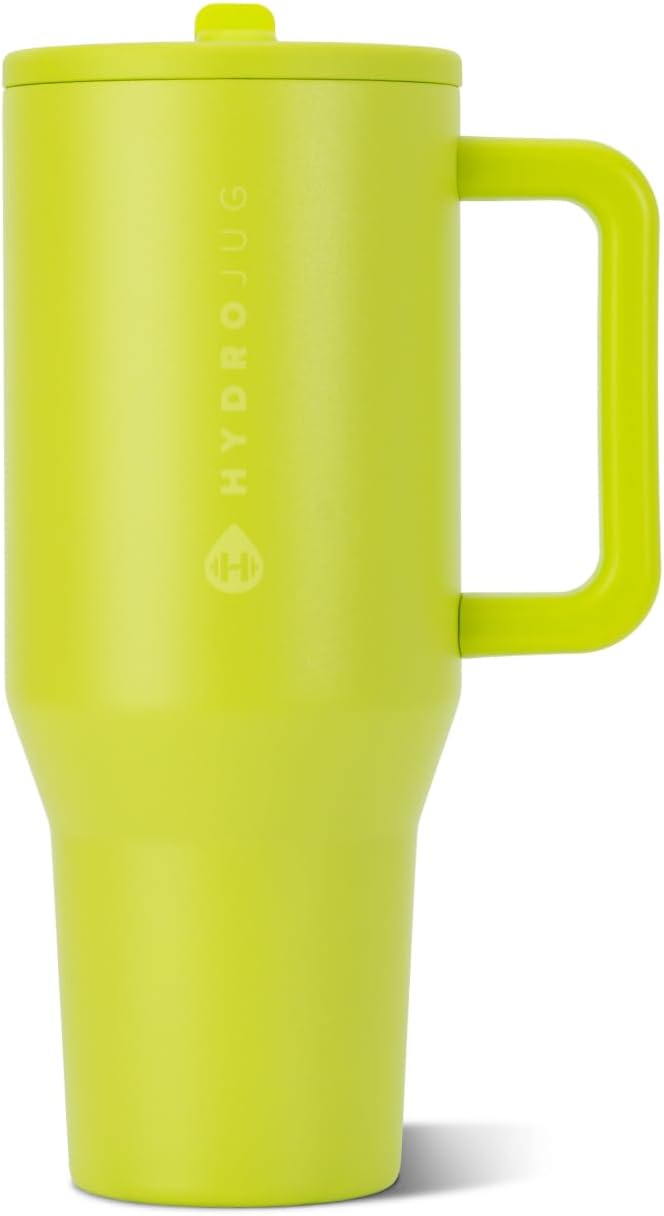 HydroJug Traveler 32oz, Insulated Tumbler with Handle & Straw, Pink Sand