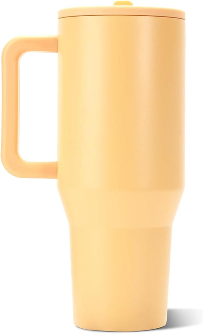 HydroJug Traveler 32oz, Insulated Tumbler with Handle & Straw, Pink Sand