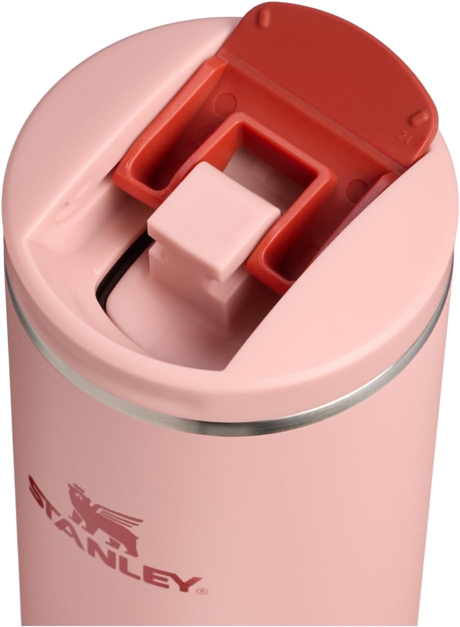 STANLEY Transit FlipTop Mug | Leakproof Coffee Travel Cup | Vacuum Insulated Stainless Steel | Stays Hot or Cold for Hours | BPA-Free | 16 oz | Peach Rose