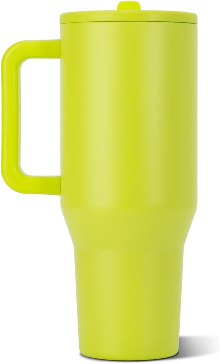HydroJug Traveler 32oz, Insulated Tumbler with Handle & Straw, Pink Sand