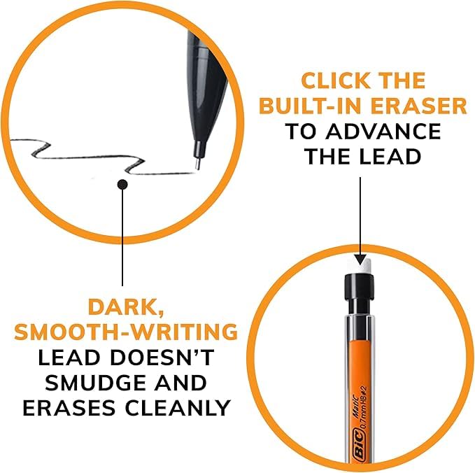 BIC Xtra Smooth Mechanical Pencil with 0.7 mm Medium Point ,Refillable and Retractable, School Supplies for Students and Teachers, 40-Count Pack