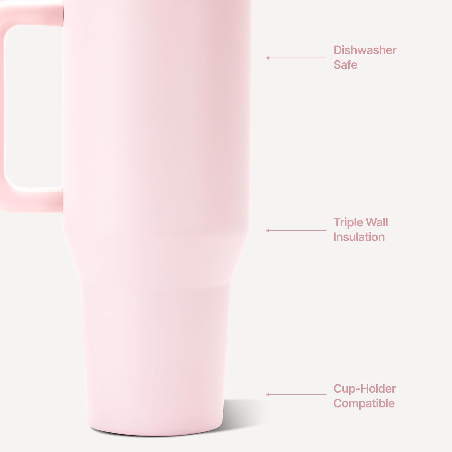 HydroJug Traveler 32oz, Insulated Tumbler with Handle & Straw, Pink Sand
