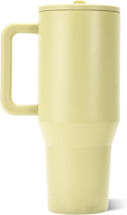 HydroJug Traveler 32oz, Insulated Tumbler with Handle & Straw, Pink Sand