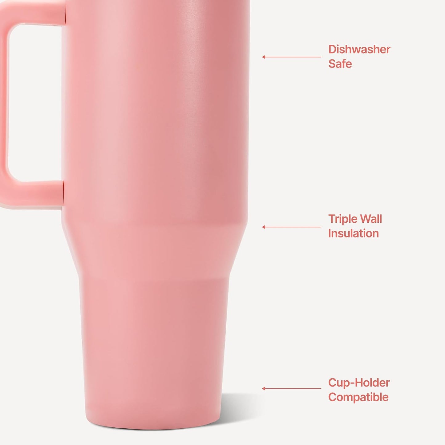 HydroJug Traveler 32oz, Insulated Tumbler with Handle & Straw, Pink Sand