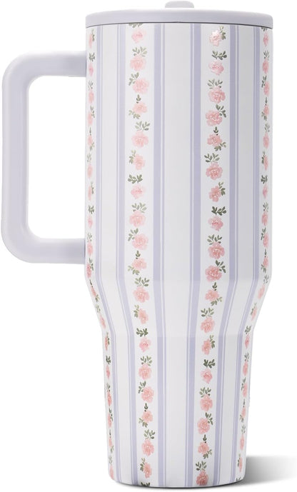 HydroJug Traveler 32oz, Insulated Tumbler with Handle & Straw, Pink Sand