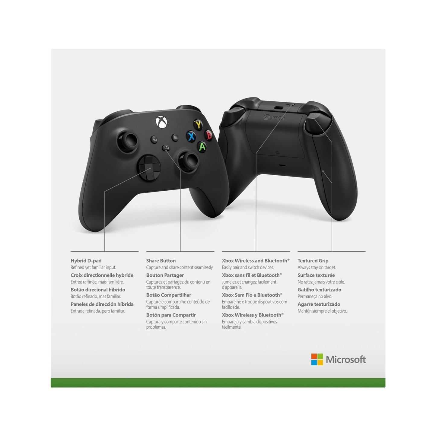 XBOX Wireless Gaming Controller | Carbon Black | Console, PC, & Cloud Devices | Textured Grip | Wireless, Bluetooth, USB-C Connectivity