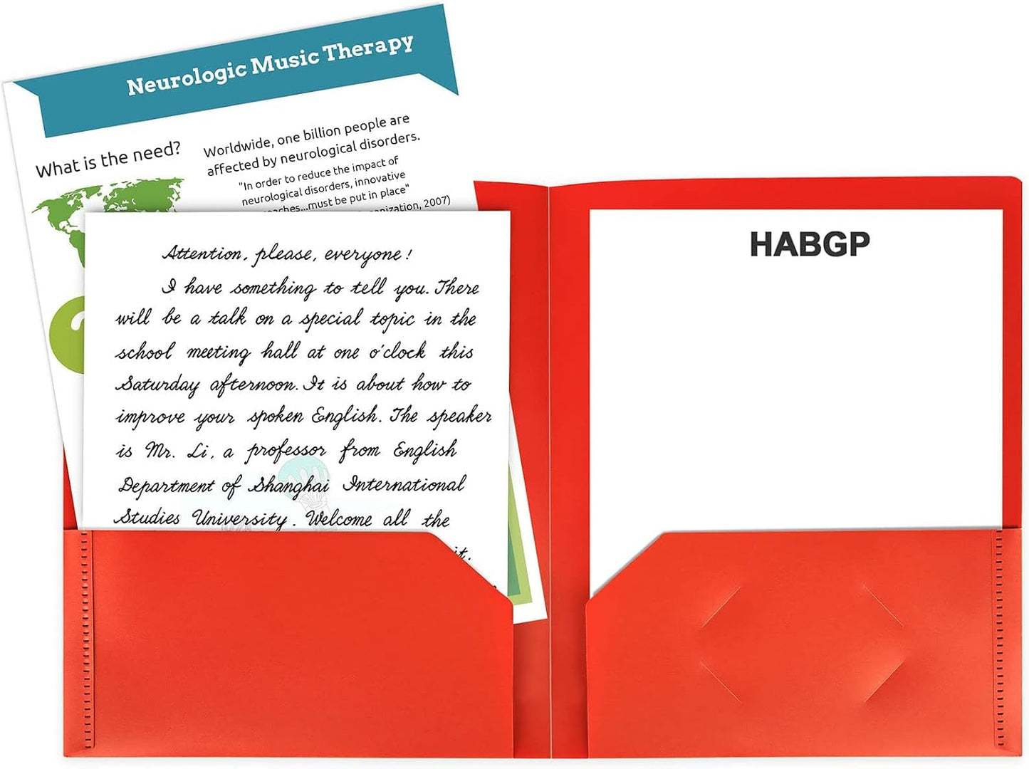 Plastic Folders with Pockets, 6 Color Heavy Duty Two Pocket Folder Business Card Holder for Office High School