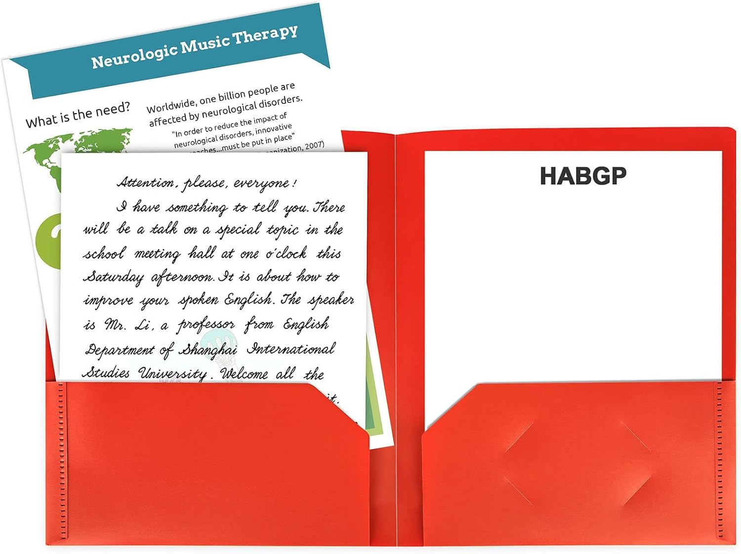 Plastic Folders with Pockets, 6 Color Heavy Duty Two Pocket Folder Business Card Holder for Office High School