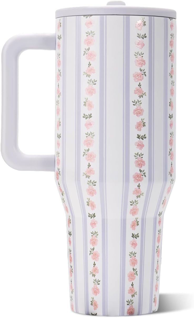 HydroJug Traveler 32oz, Insulated Tumbler with Handle & Straw, Pink Sand