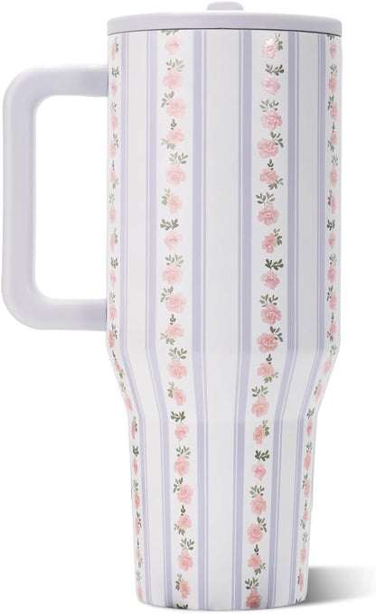 HydroJug Traveler 32oz, Insulated Tumbler with Handle & Straw, Pink Sand