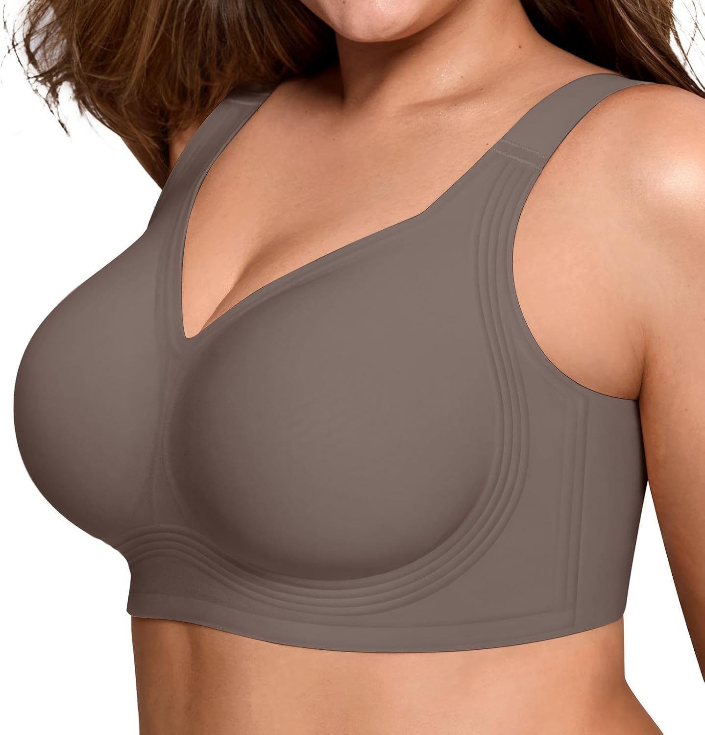 LetsJoli Bras for Women Supportive Wireless Push Up Bra Full Coverage No Underwire Seamless Plus Size for Older Women