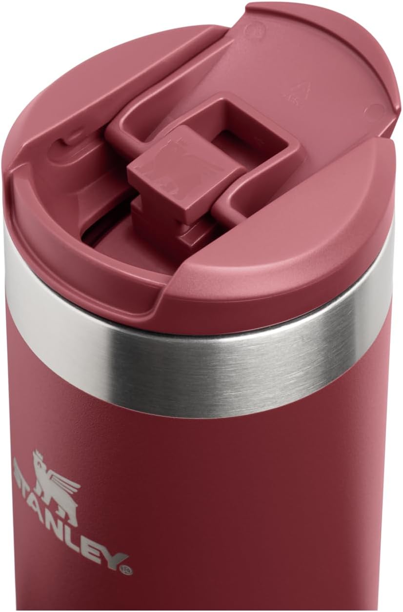 STANLEY Transit FlipTop Mug | Leakproof Coffee Travel Cup | Vacuum Insulated Stainless Steel | Stays Hot or Cold for Hours | BPA-Free | 16 oz | Peach Rose