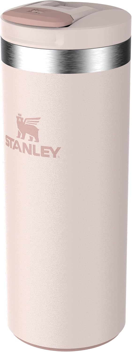 STANLEY Transit FlipTop Mug | Leakproof Coffee Travel Cup | Vacuum Insulated Stainless Steel | Stays Hot or Cold for Hours | BPA-Free | 16 oz | Peach Rose