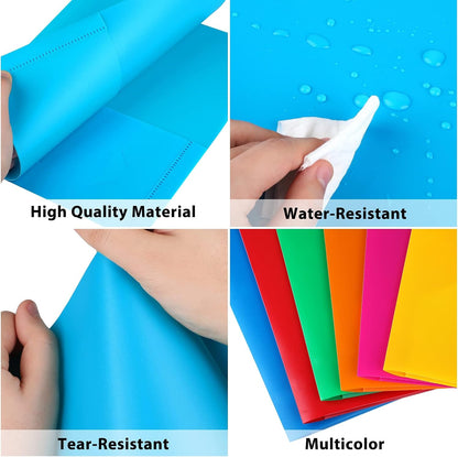 Plastic Folders with Pockets, 6 Color Heavy Duty Two Pocket Folder Business Card Holder for Office High School
