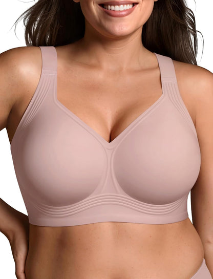 LetsJoli Bras for Women Supportive Wireless Push Up Bra Full Coverage No Underwire Seamless Plus Size for Older Women