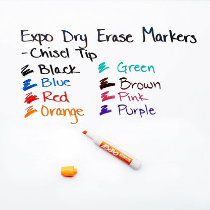 EXPO Dry Erase Markers, Low Odor Ink, Chisel Tip, 8 Count - Whiteboard, Calendar, Organization, Essential Supplies for Office, School, Classroom, Teachers
