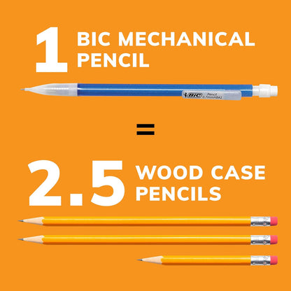 BIC Xtra-Smooth Pastel Mechanical Pencils with Erasers, Medium Point (0.7mm), 24-Count Pack, Bulk Mechanical Pencils for School or Office Supplies