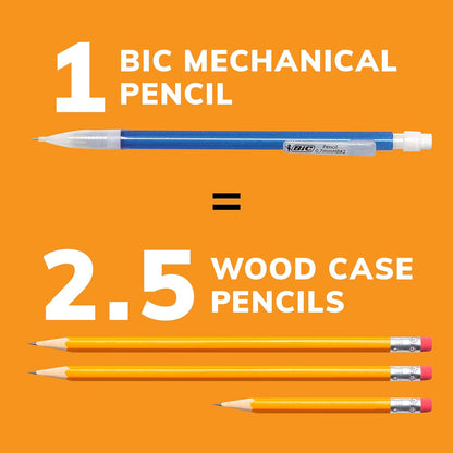 BIC Xtra-Smooth Pastel Mechanical Pencils with Erasers, Medium Point (0.7mm), 24-Count Pack, Bulk Mechanical Pencils for School or Office Supplies