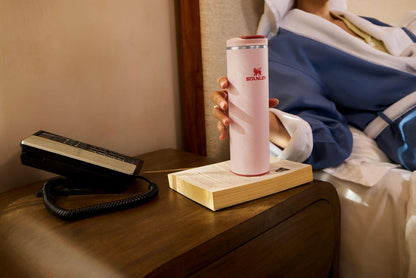STANLEY Transit FlipTop Mug | Leakproof Coffee Travel Cup | Vacuum Insulated Stainless Steel | Stays Hot or Cold for Hours | BPA-Free | 16 oz | Peach Rose