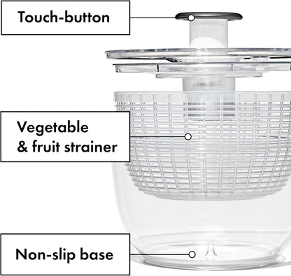 OXO Good Grips Salad Spinner | Lettuce Spinner | Fruit Washer | Fruit Washing Bowl with Strainer | Vegetable Cleaner | Salad Cleaner | Lettuce Washer | 6.22 Quart Capacity