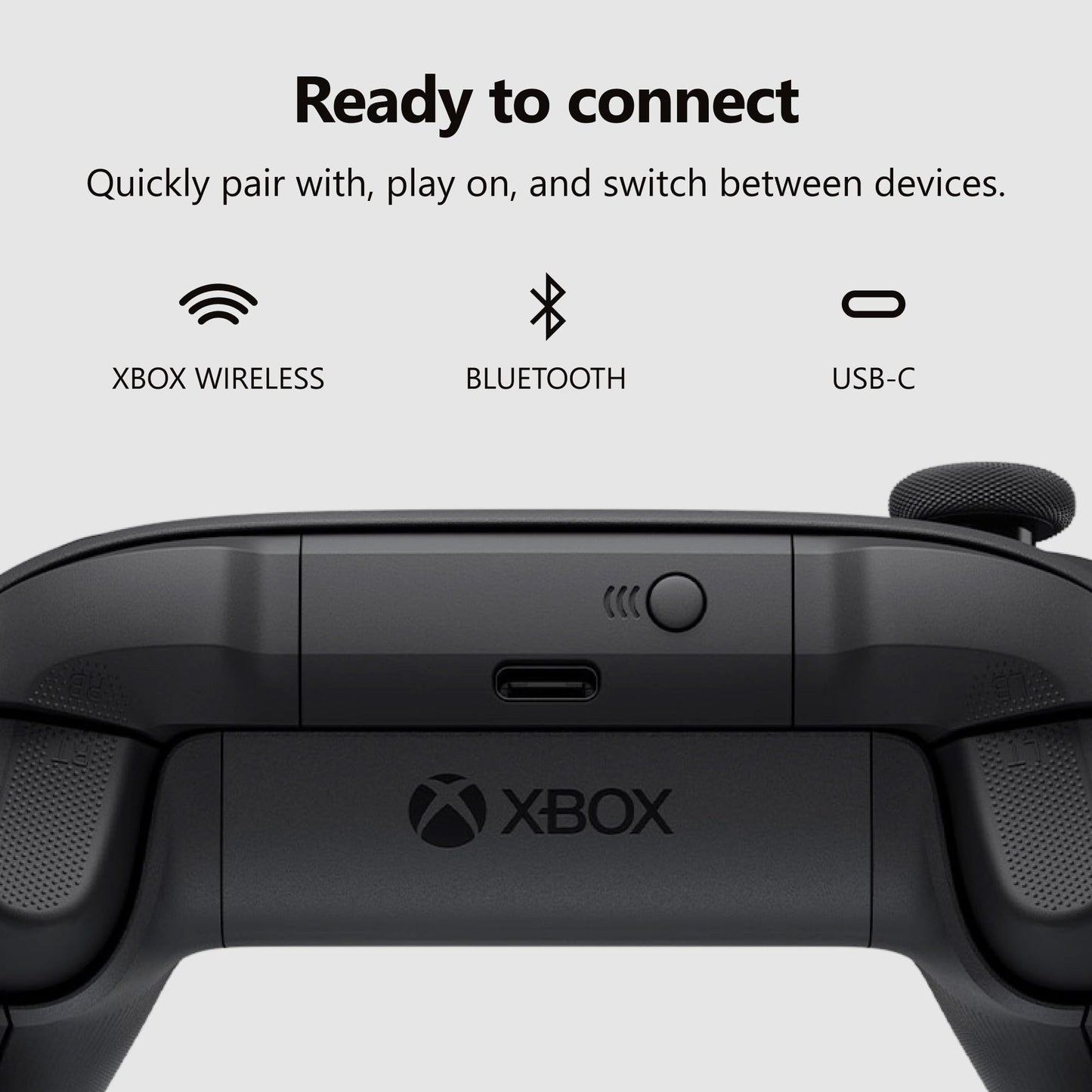 XBOX Wireless Gaming Controller | Carbon Black | Console, PC, & Cloud Devices | Textured Grip | Wireless, Bluetooth, USB-C Connectivity