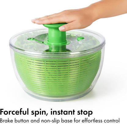OXO Good Grips Salad Spinner | Lettuce Spinner | Fruit Washer | Fruit Washing Bowl with Strainer | Vegetable Cleaner | Salad Cleaner | Lettuce Washer | 6.22 Quart Capacity