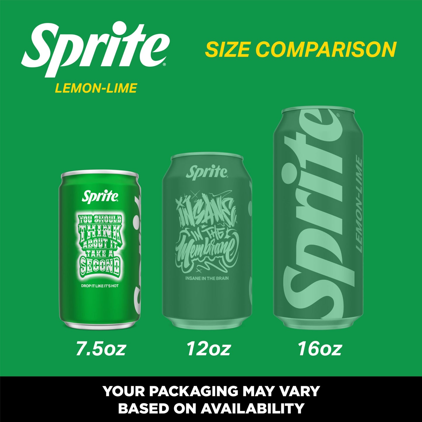 Sprite Lemon-Lime Caffeine-Free Soda Soft Drink Cans, 12 fl oz, 12 Pack | Fridge pack, naturally flavored soft drink, carbonated