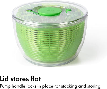 OXO Good Grips Salad Spinner | Lettuce Spinner | Fruit Washer | Fruit Washing Bowl with Strainer | Vegetable Cleaner | Salad Cleaner | Lettuce Washer | 6.22 Quart Capacity