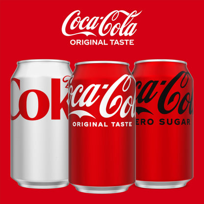 Coca-Cola Soda Soft Drink Fridge Pack Cans, 12 fl oz, 12 Pack | Carbonated drink with classic cola flavor