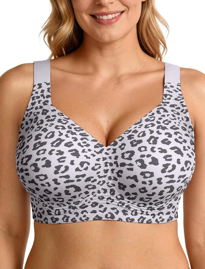 LetsJoli Bras for Women Supportive Wireless Push Up Bra Full Coverage No Underwire Seamless Plus Size for Older Women