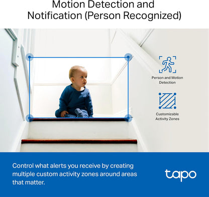 TP-Link Tapo 1080P Indoor Security Camera for Baby Monitor, Dog Camera w/Motion Detection, 2-Way Audio Siren, Night Vision, Cloud & SD Card Storage, Works w/Alexa & Google Home (Tapo C100)