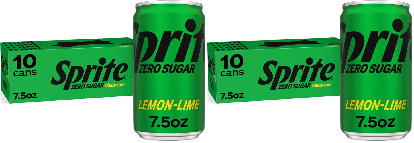 Sprite Lemon-Lime Caffeine-Free Soda Soft Drink Cans, 12 fl oz, 12 Pack | Fridge pack, naturally flavored soft drink, carbonated
