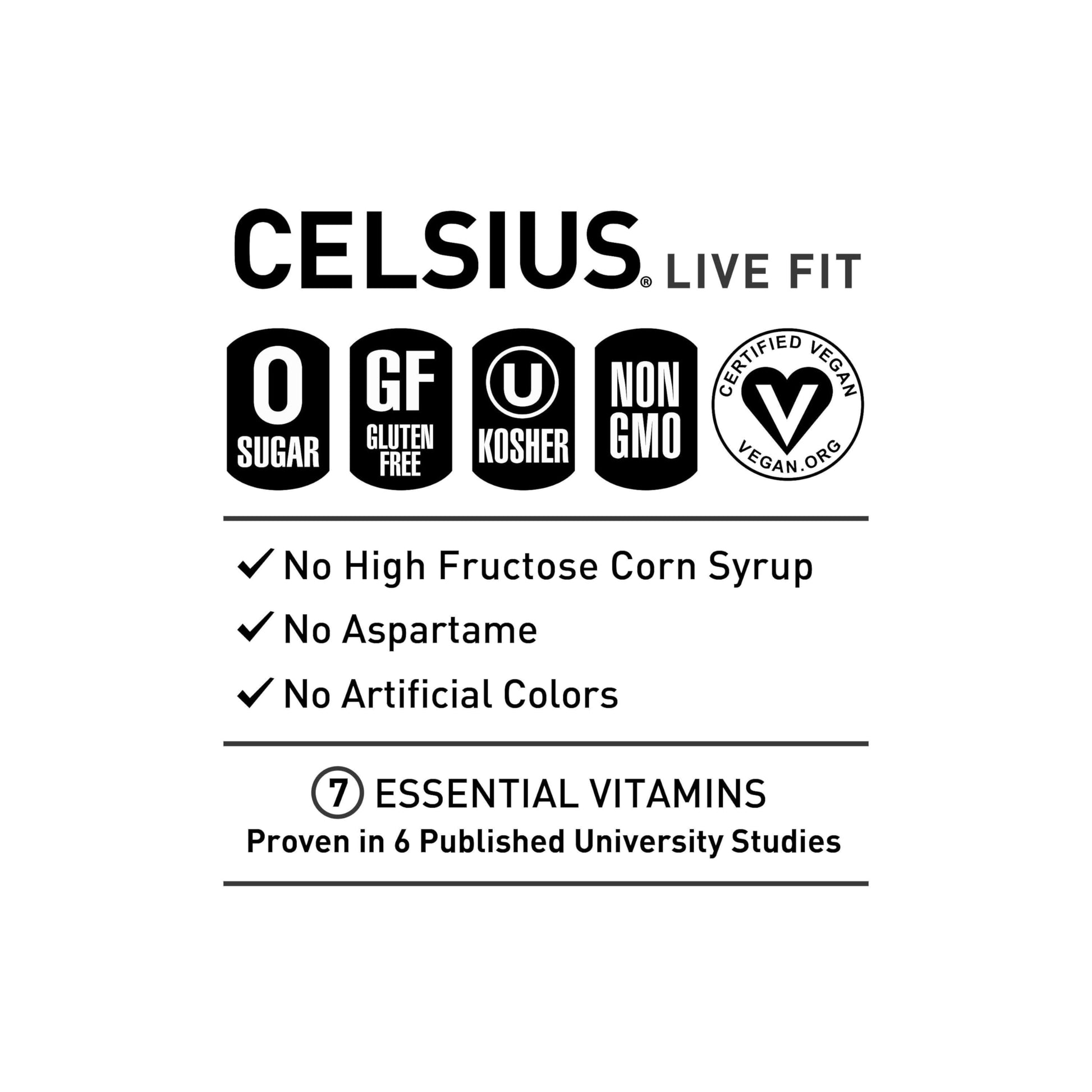 CELSIUS Assorted Flavors Official Variety Pack, Functional Essential Energy Drinks, 12 Fl Oz (Pack of 12)