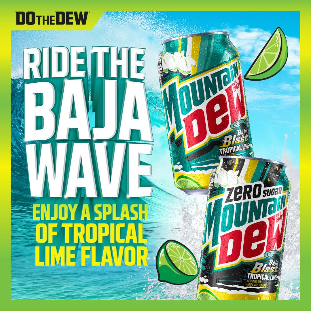 Mountain Dew Soda, 12 Fl Oz Cans (Pack of 12)