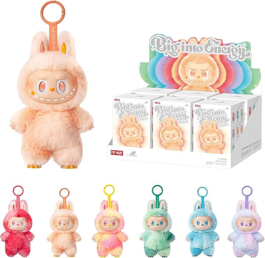 POP MART THE Monsters LABUBU Big into Energy Vinyl Plush Pendant Blind Box | LABUBU Doll, Blind Box Figures, Plush Keychain, Bag Charms, Random Design Collectible Tie Dye Toys, Single Box