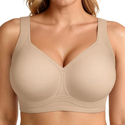 LetsJoli Bras for Women Supportive Wireless Push Up Bra Full Coverage No Underwire Seamless Plus Size for Older Women